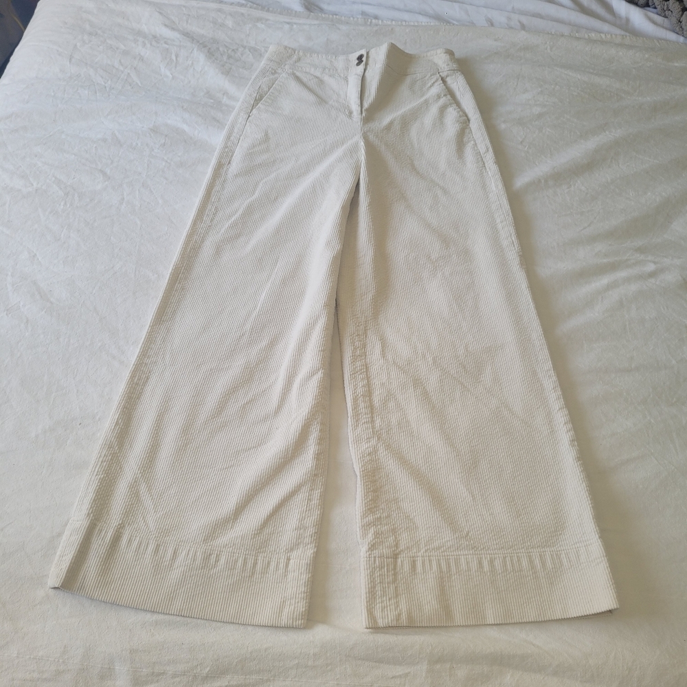 J. Crew Corduroy Cream Wide Leg Pants
